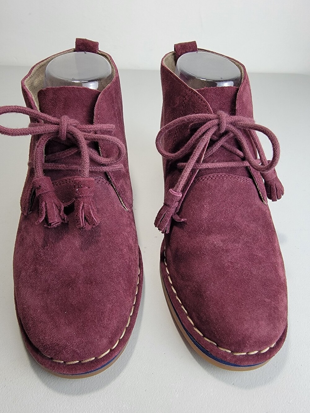 Hush Puppies Cyra Catelyn Embroidered Suede Bootie Maroon Women's Size 6.5 Wide